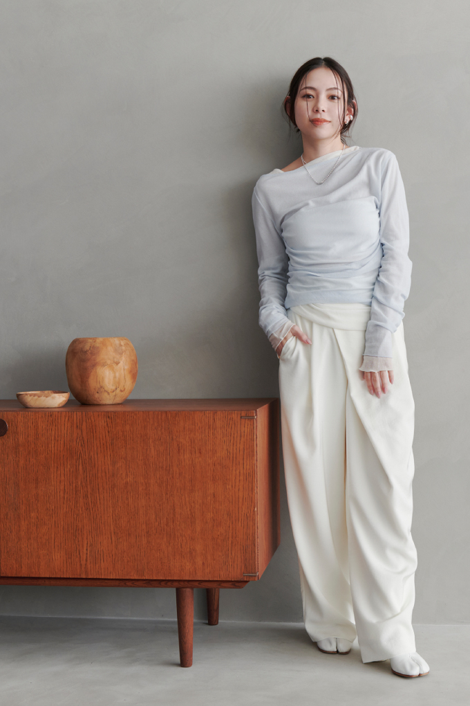 5Days style sheer gather tops by macoto