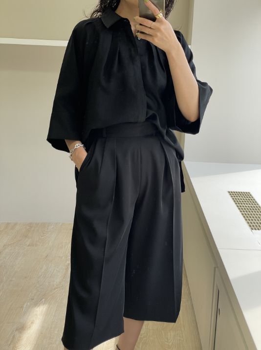 washable Vneck knt best/sustainable easy pants