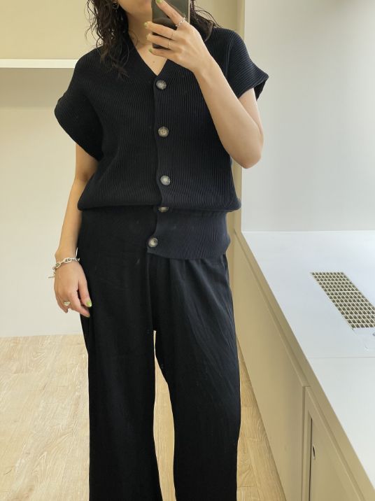 washable Vneck knt best/sustainable easy pants