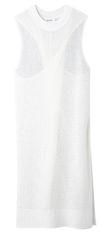 Back twist long knit tops