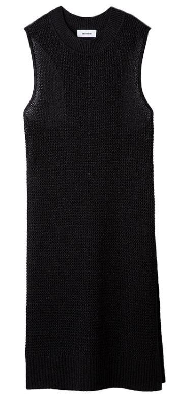 Back twist long knit tops