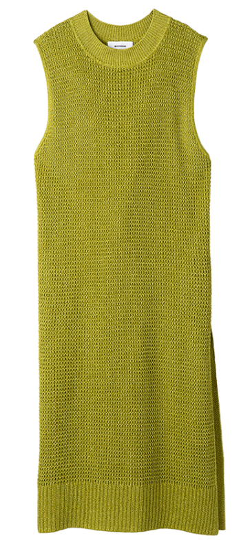 Back twist long knit tops