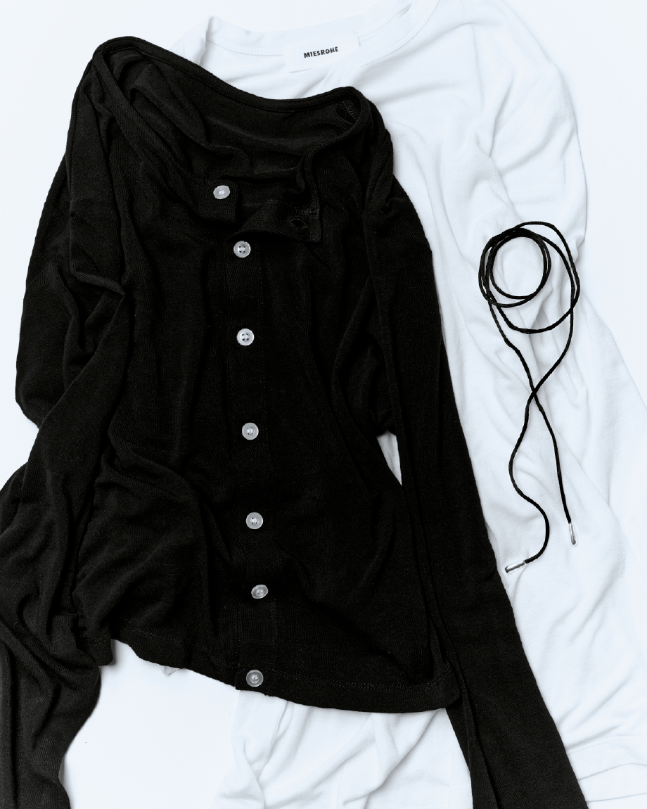 【MIESROHE COODINATE PACK 】ｶｰﾃﾞｨｶﾞﾝ×ﾛﾝｸﾞｽﾘｰﾌﾞTｼｬﾂ×ﾁｮｰｶｰ 3点ｾｯﾄ